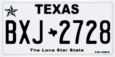 TX license plate BXJ2728