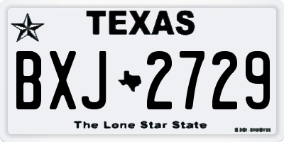 TX license plate BXJ2729