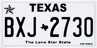 TX license plate BXJ2730