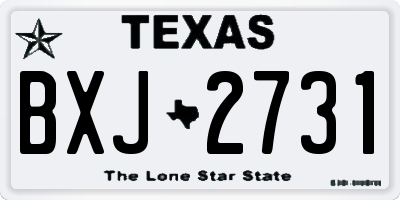 TX license plate BXJ2731