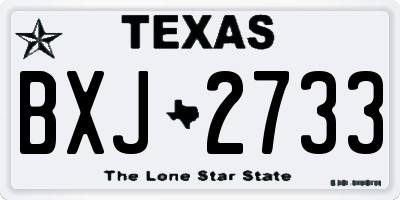 TX license plate BXJ2733