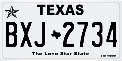 TX license plate BXJ2734