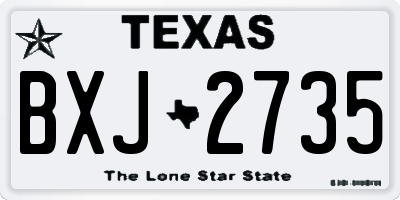 TX license plate BXJ2735