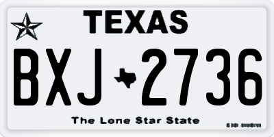 TX license plate BXJ2736