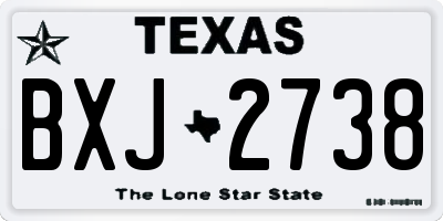 TX license plate BXJ2738