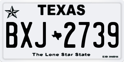 TX license plate BXJ2739