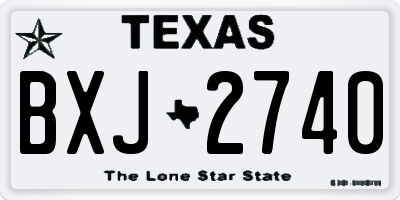 TX license plate BXJ2740
