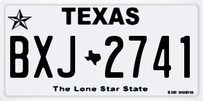 TX license plate BXJ2741