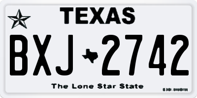 TX license plate BXJ2742