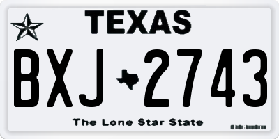 TX license plate BXJ2743