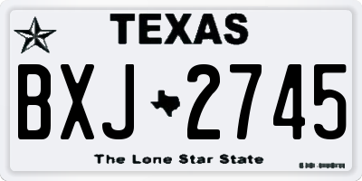 TX license plate BXJ2745