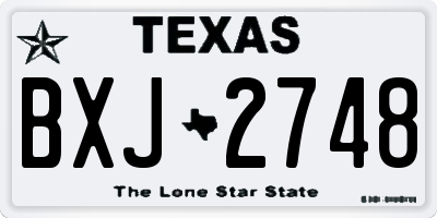 TX license plate BXJ2748