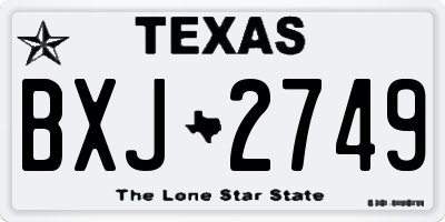 TX license plate BXJ2749
