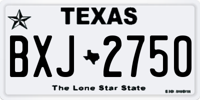 TX license plate BXJ2750