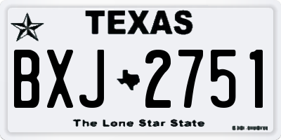 TX license plate BXJ2751