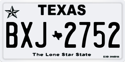 TX license plate BXJ2752
