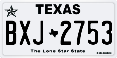 TX license plate BXJ2753
