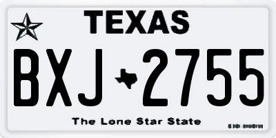 TX license plate BXJ2755