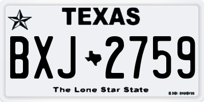 TX license plate BXJ2759