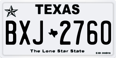 TX license plate BXJ2760