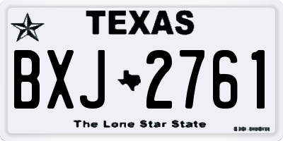TX license plate BXJ2761