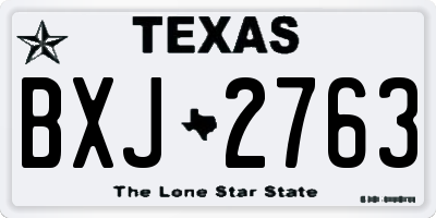 TX license plate BXJ2763