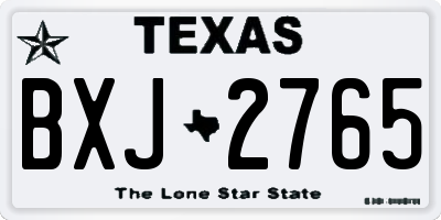 TX license plate BXJ2765