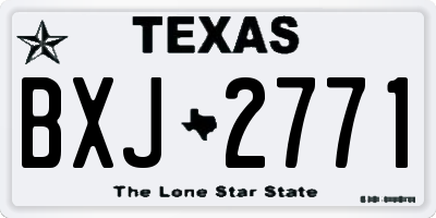 TX license plate BXJ2771