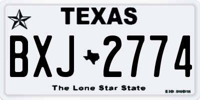 TX license plate BXJ2774