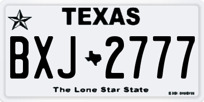 TX license plate BXJ2777
