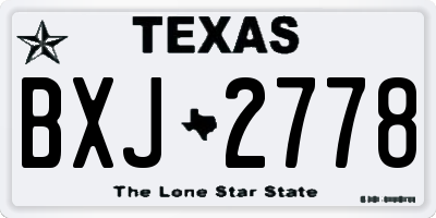 TX license plate BXJ2778