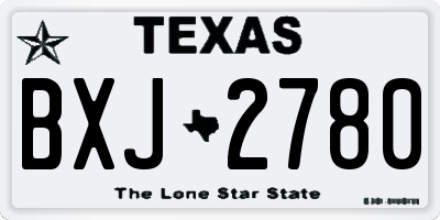 TX license plate BXJ2780