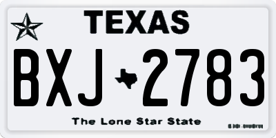TX license plate BXJ2783
