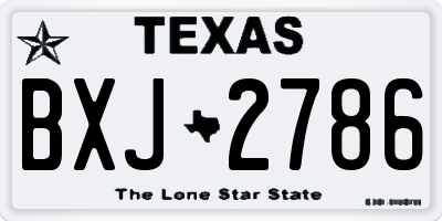 TX license plate BXJ2786