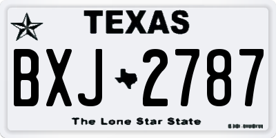 TX license plate BXJ2787