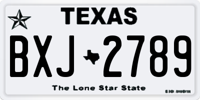 TX license plate BXJ2789