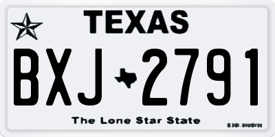 TX license plate BXJ2791