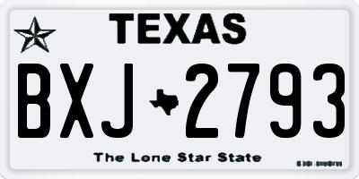 TX license plate BXJ2793
