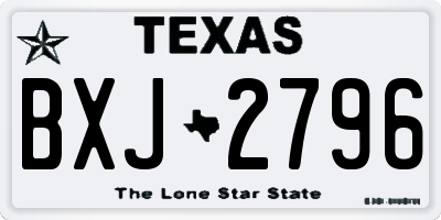 TX license plate BXJ2796