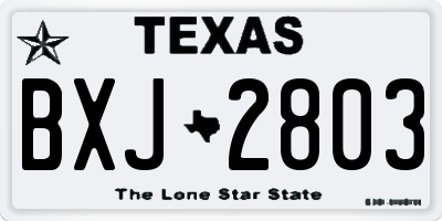 TX license plate BXJ2803