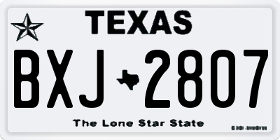 TX license plate BXJ2807
