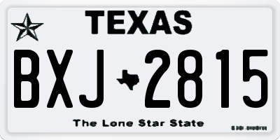 TX license plate BXJ2815