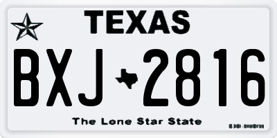 TX license plate BXJ2816