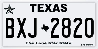 TX license plate BXJ2820