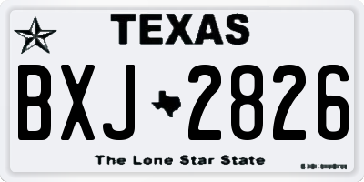TX license plate BXJ2826