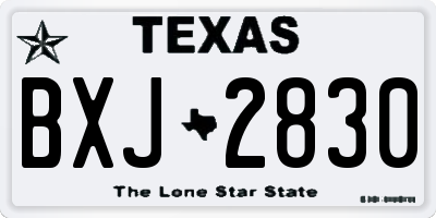 TX license plate BXJ2830