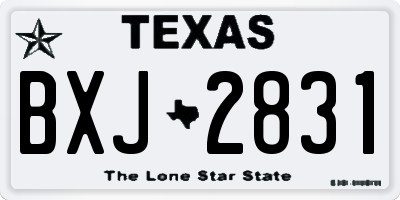 TX license plate BXJ2831
