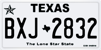 TX license plate BXJ2832
