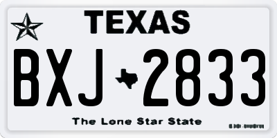 TX license plate BXJ2833
