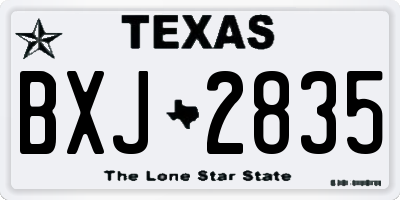 TX license plate BXJ2835